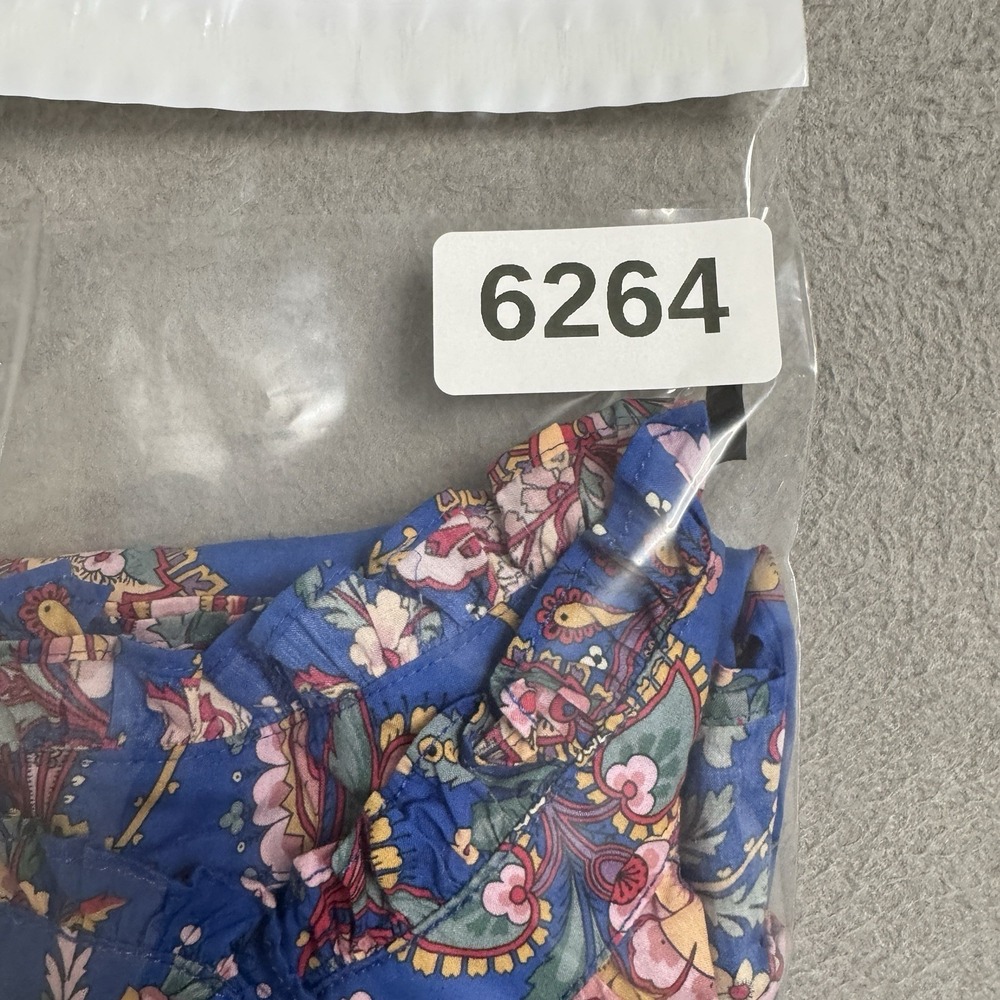 J Crew Liberty Print Top Womens 0 Blue‎ Floral Sleeveless Ruffle Neck - Picture 10 of 10